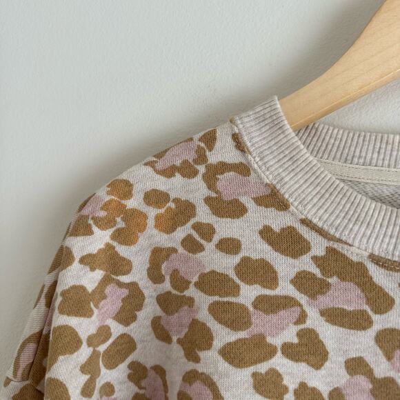 Aerie Oversized Desert Leopard Print Crewneck Pullover Sweatshirt - Picture 5 of 8